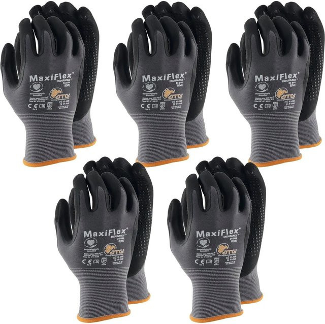 vasalat Maxiflex Endurance Schutzhandschuhe Set, Nitrilbeschichtung, Größe 8 M, Unisex, 5 Paar, Grau/Schwarz - Bild 1