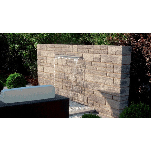 Heissner Wasserfall-Element aus Edelstahl in Silber mit warmweißem LED-Licht, Breite: 60 cm - Bild 3