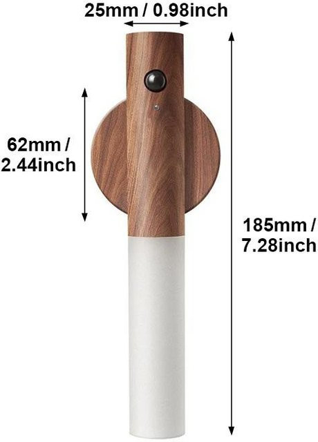YJMP Super Lighting LED Nachtlicht mit PIR Bewegungssensor, magnetisch und wiederaufladbar, warmweiß, Farbe: Weiß - Bild 1