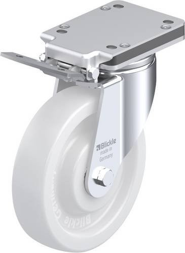 Blickle Lenkrolle LH-SPO 200K-IS mit Feststeller, Rad-Durchmesser: 20 cm, Tragfähigkeit: 900 kg, Farbe: Weiß - Bild 1