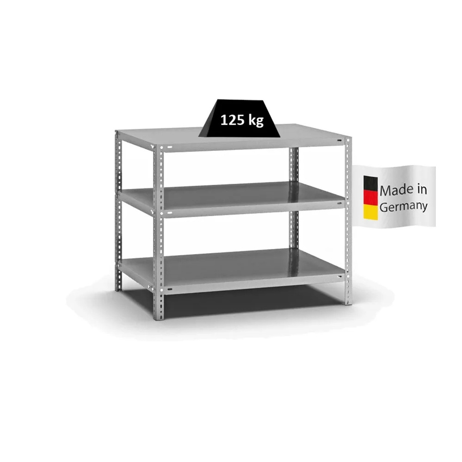 PROREGAL Fachbodenregal Light-Duty mit 3 Ebenen, verzinkt, Farbe Silber, H x B x T: 80 x 100 x 60 cm - Bild 2