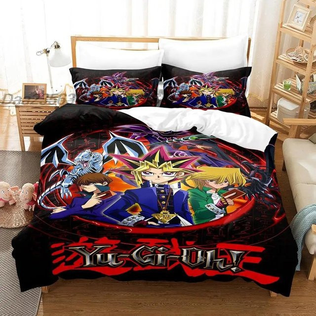 Yu Gi Oh Bettwäscheset mit 3D-Anime-Print von Binchi Fitness, 3-teilig, Mehrfarbig, B/H: 140 x 200 cm - Bild 1