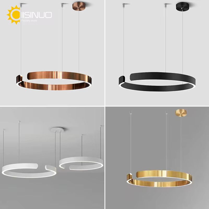 Minimalistische LED Pendelleuchte IISINUO in Schwarz und Gold, dimmbar - Bild 3