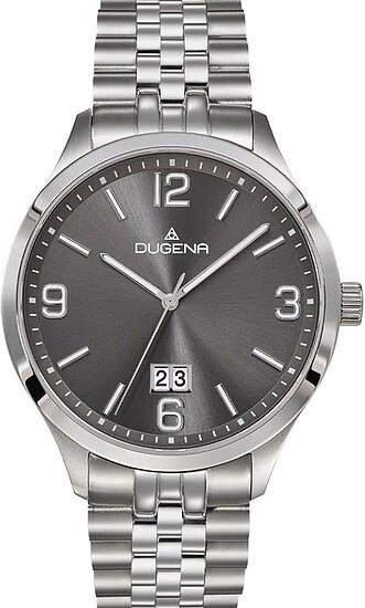 Dugena Herrenuhr, Quarz, Edelstahl, 42 mm, Silber, Grau, 10 ATM - Bild 1