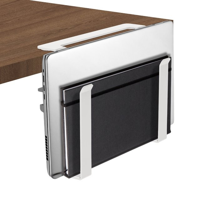 Verstellbarer Metall-Schreibtisch-Organizer mit Laptop-Halterung und Aufbewahrungsfach zum Klemmen, ohne Bohren, für Zuhause und Büro - Bild 1