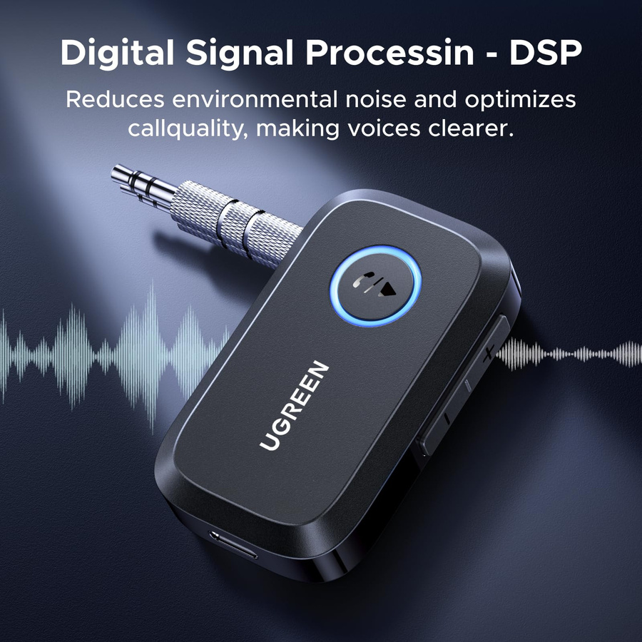 UGREEN Bluetooth 5.3 Empfänger CM596 Schwarz mit 3,5 mm Klinke und USB-C Unterstützung für Stereo Audio via SBC/AAC - Bild 6