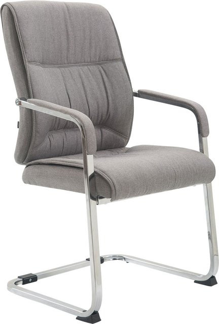 TPFLiving XL Besucherstuhl Anobo in Grau mit Stoffbezug und Metallgestell, B/T/H: 65 x 65 x 102 cm - Bild 1