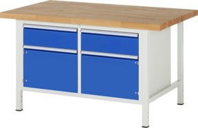 Rau Werkbank höhenverstellbar 8466A2 mit 2 Türen, B/T/H: 150 x 90 x 84-104 cm, Multicolour - Bild 1