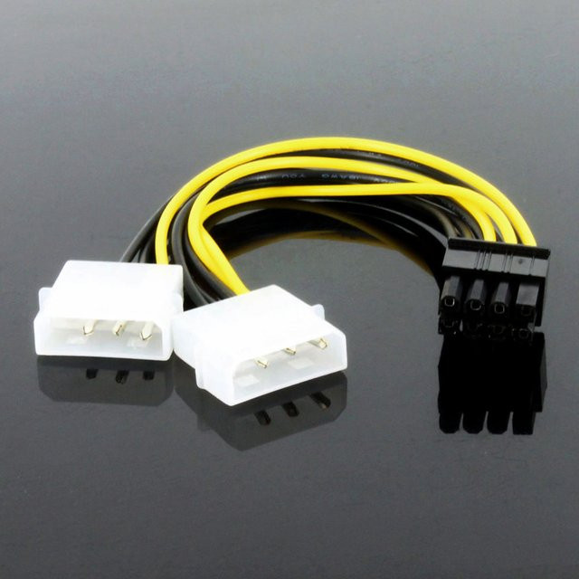 OULLX 8Pin auf Dual 4Pin PCI Express zu Molex Stromkabel für Grafikkarten - Bild 1
