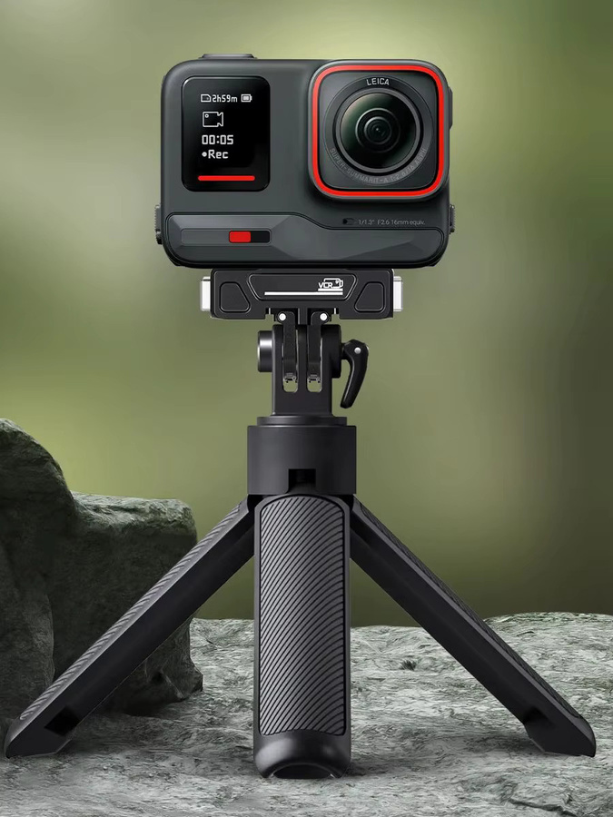 Magnetische Kamera-Schnellwechselhalterung für Insta360 X5 X4 Ace Pro 2 in Schwarz als Metall-Verbindungsplatte und Stativhalterung Adapter Zubehör - Bild 6