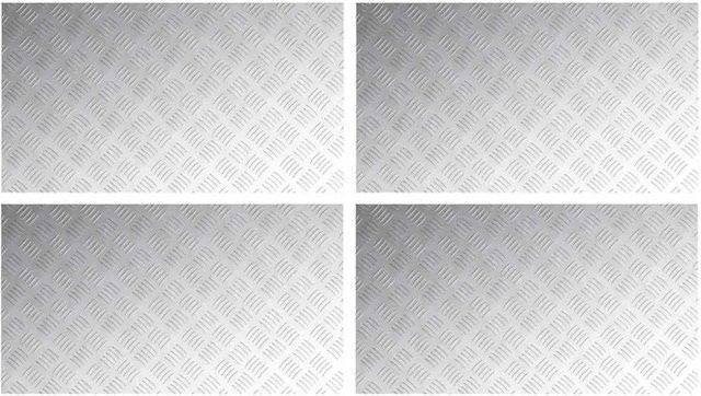 vidaXL Rutschhemmende Treppenkanten in Rautenoptik aus Aluminium, Silber, 4 Stück, Breite: 50 cm, Länge: 90 cm - Bild 1