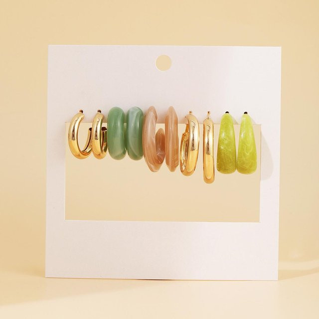 Ohrringe-Set Acryl, Gold, Damen - Bild 1