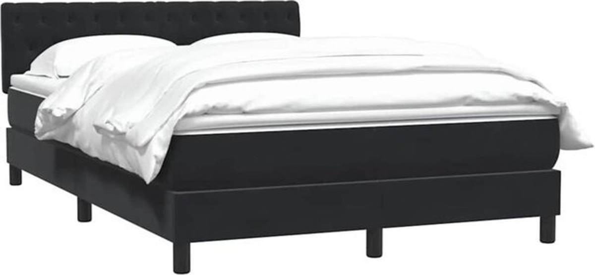 vidaxl Boxspringbett mit Matratze aus Samt in Schwarz B/T/H: 160 x 210 cm - Bild 1
