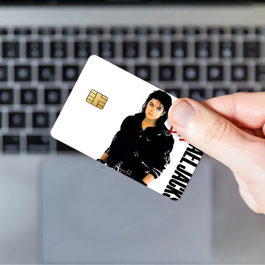 Potdemiel Michael Jackson Aufkleber Set für Bankkarten und Buspässe, 4 Stück, wasserfest, mehrfarbig - Bild 3