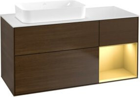 V&B Waschtischunterschrank Finion mit Wandbeleuchtung in Walnut Veneer, B/T/H: 120 x 60 cm - Bild 1