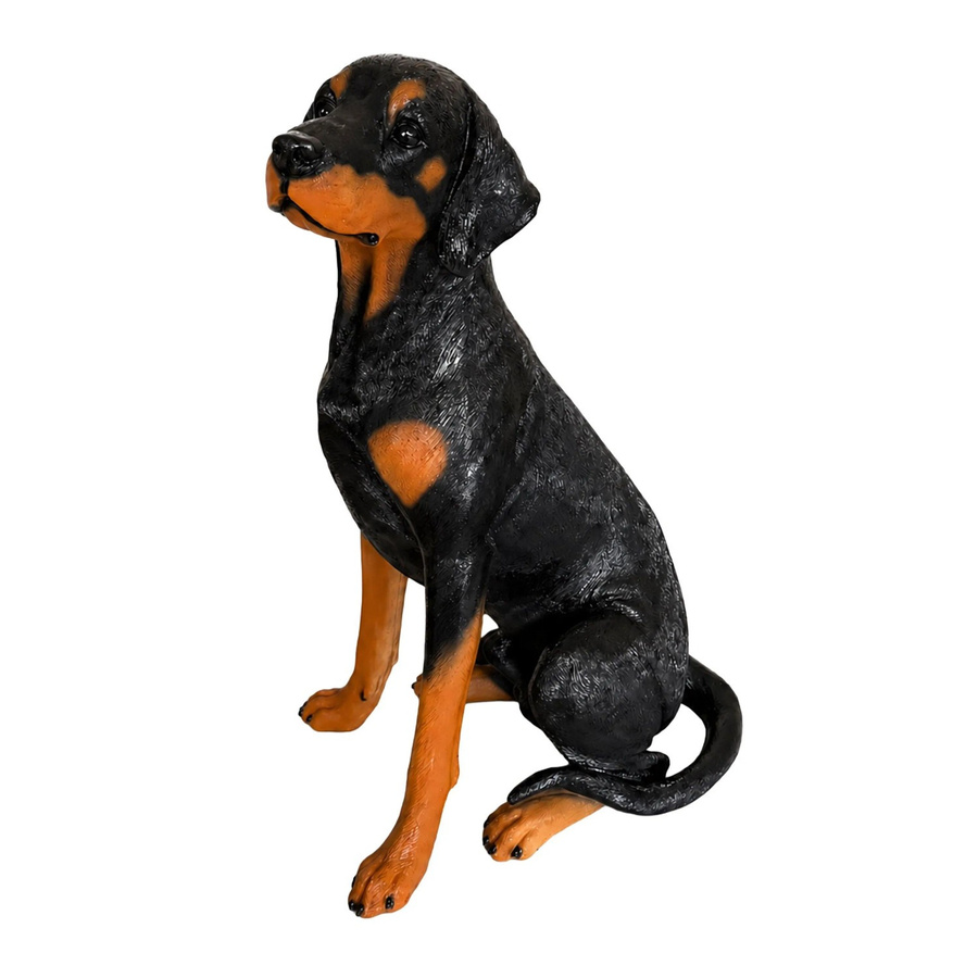 Relaxdays Gartenfigur Dobermann aus Polyresin und Glasfaser in Naturfarben, wetterbeständig und frostfest, H x B x T: 83 x 39 x 52 cm - Bild 2