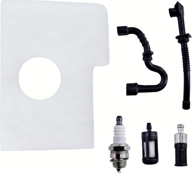 GMIGE Luftfilter-Tuning-Set für Kettensägen MS170 MS180 017 018 inklusive Öl-Kraftstoffleitungsfilter und Zündkerze in Weiß - Bild 1