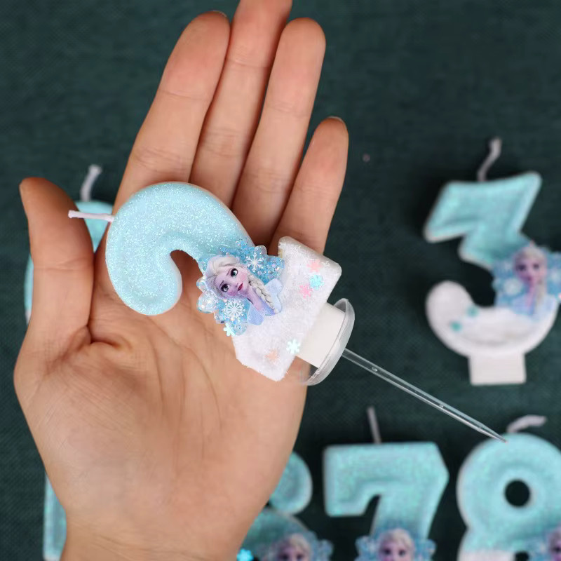 MINISO Digitale Geburtstagskerze Schneeprinzessin in Blau für die Kuchen-Party-Dekoration - Bild 2