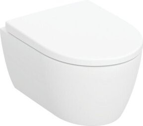 Geberit Wand-WC iCon Tiefspüler in Weiß mit Rimless-Technik und verdeckter Montage - Bild 1