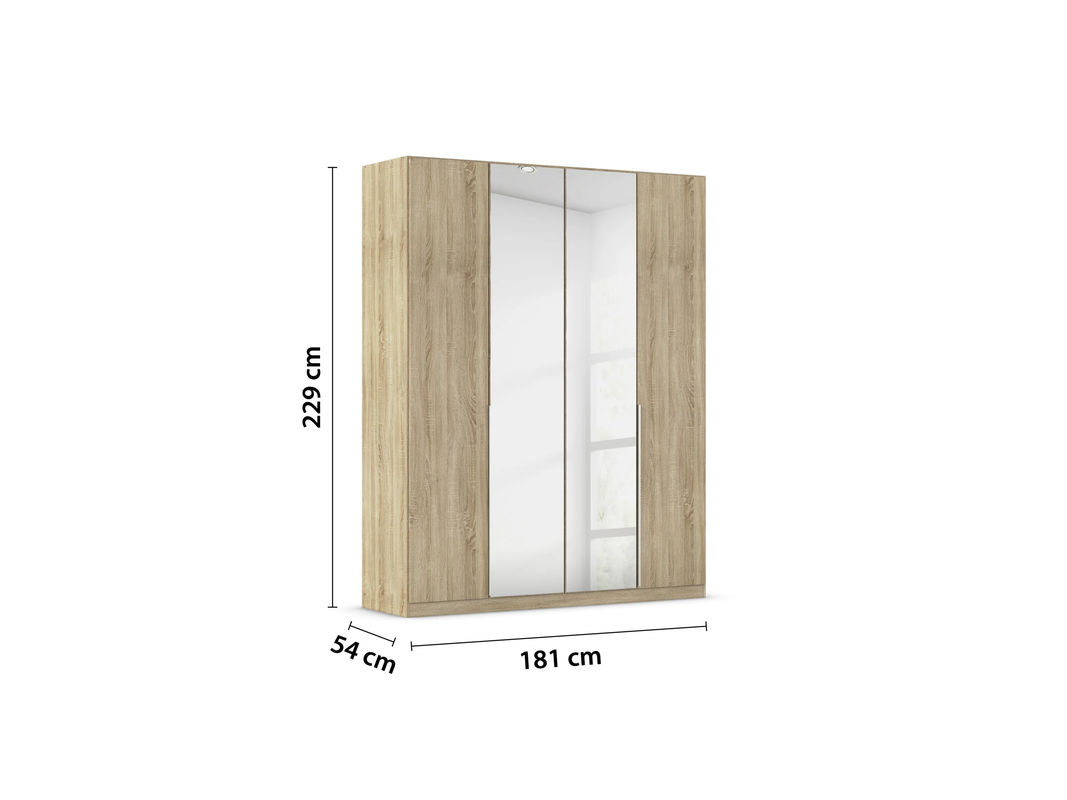 RAUCH Drehtürenschrank Alabama in Eiche Sonoma mit Spiegel, B/T/H: 181 x 54 x 229 cm - Bild 3