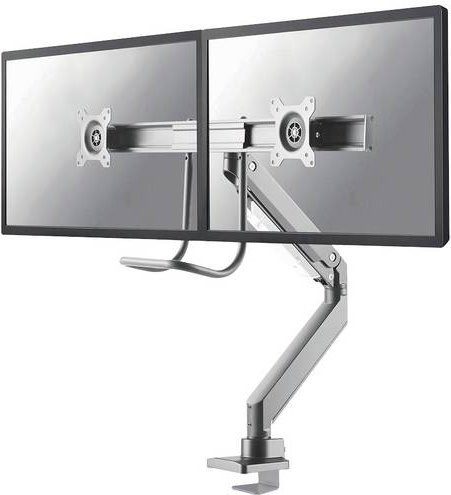 Neomounts NM-D775DX Monitor-Tischhalterung 2-fach, Grau/Silber, für 25,4 bis 81,3 cm Monitore, VESA 75x75 mm, schwenkbar, rotierbar und neigbar - Bild 1