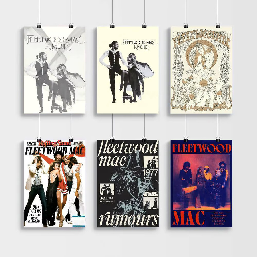 F-Fleetwood Rock Band Mac Vintage Poster aus Papier in Mehrfarbig, Rechteckig, Breite: 15,0 cm, Höhe: 10,0 cm - Bild 3