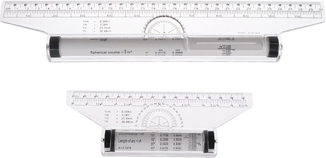 Nice Multifunktionales Winkellineal aus transparentem Kunststoff, Metrisches Paralleles Rolllineal, Breite: 15 cm und 30 cm - Bild 1