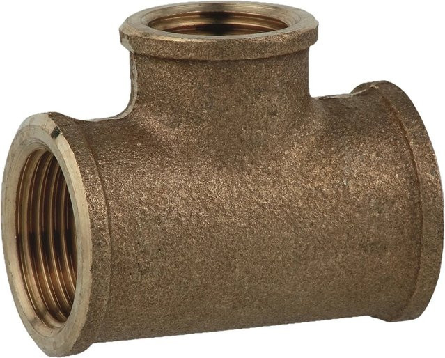 Kirchhoff Reduzier-T-Stück aus Messing in Braun mit 30,3 mm (1 Zoll IG) x 24,2 mm (3/4 Zoll IG) x 30,3 mm (1 Zoll IG) - Bild 1