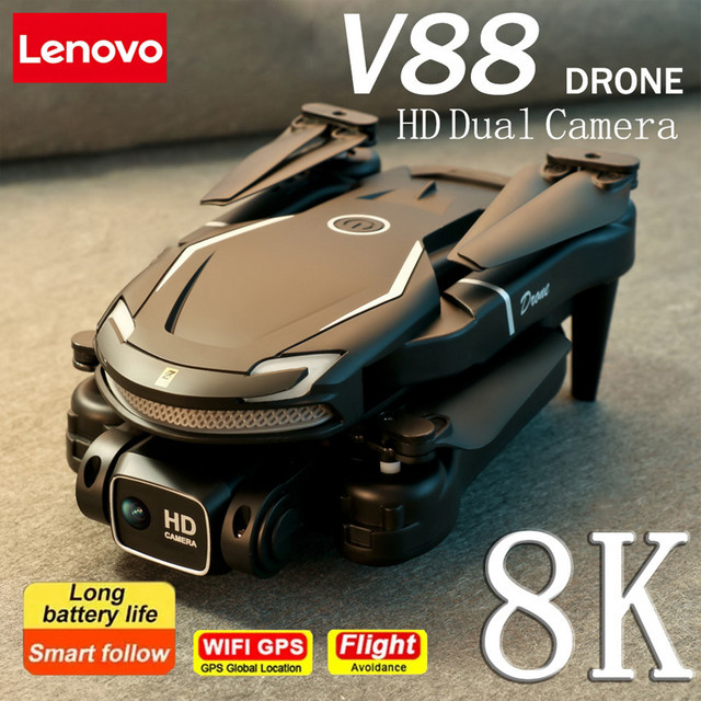 Lenovo V88 Drohne 8KHD 5G mit HD-Doppelkamera für professionelle Luftbildfotografie in Schwarz - Bild 1