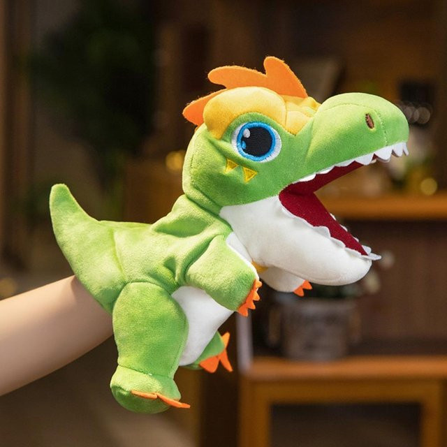 Yiran bag Tyrannosaurus Rex Tier Handpuppe Plüschtier, beweglicher Mund, beige, ab 3 Jahre - Bild 1