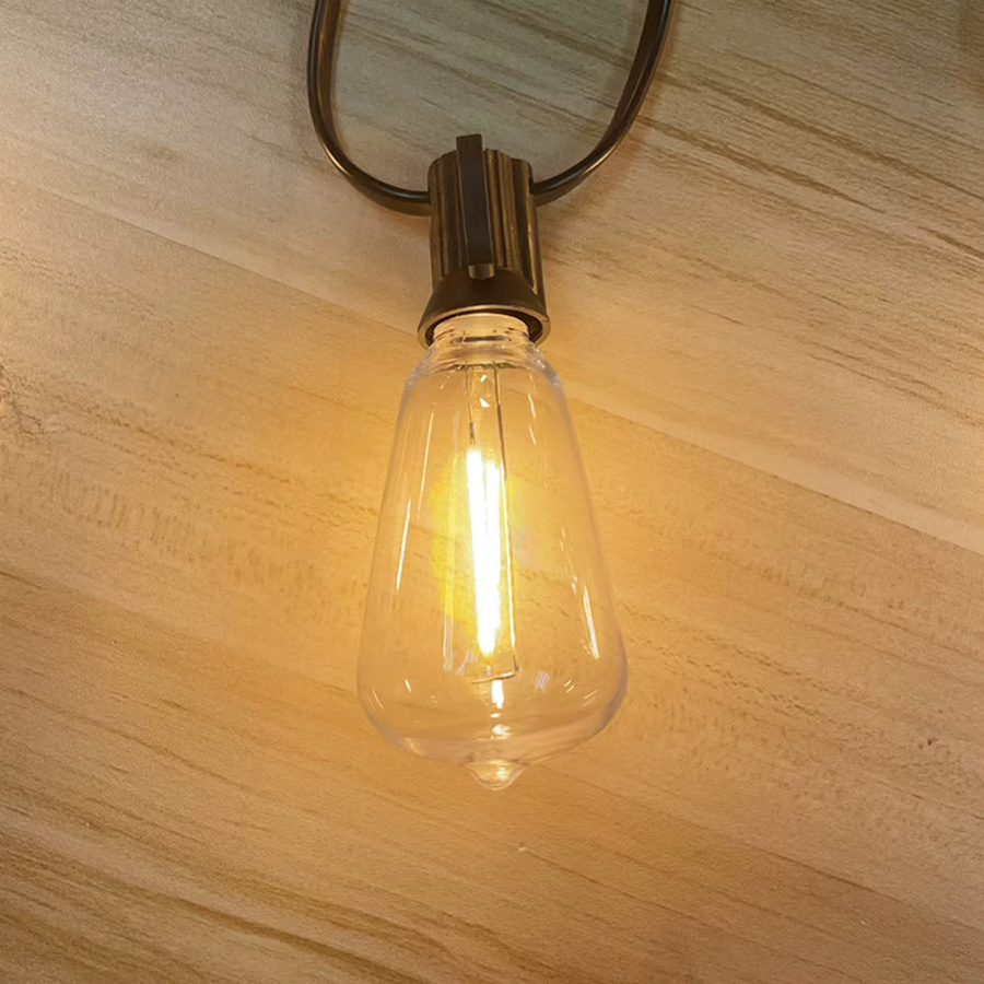 10er Set DACHAN LED Edison Ersatz Glühbirnen ST38 mit E12 Sockel, warmweißes Filament-Licht, transparentes Glas für Indoor und Outdoor - Bild 3