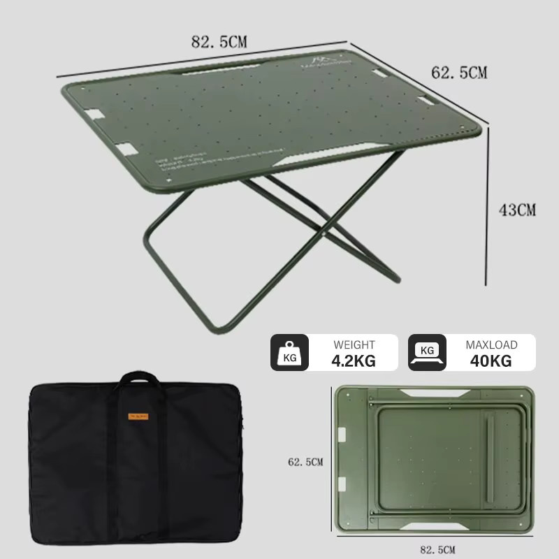MOUNTAINHIKER Tragbarer Campingtisch aus Aluminiumlegierung, zusammenklappbarer Picknicktisch in Gelb - Bild 5