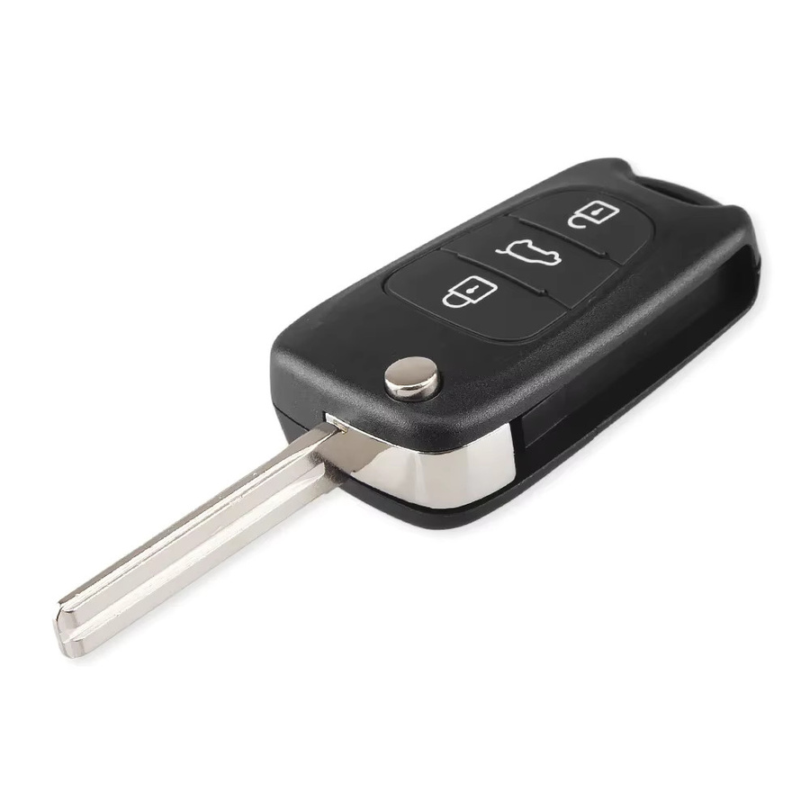 KEYYOU 5er Set Flip Remote Key Shell für Hyundai I30 IX35 Elantra Tucson Sonata und Kia K2 K5 Rio 3 Picanto Ceed Cerato Sportage in Schwarz - Bild 1
