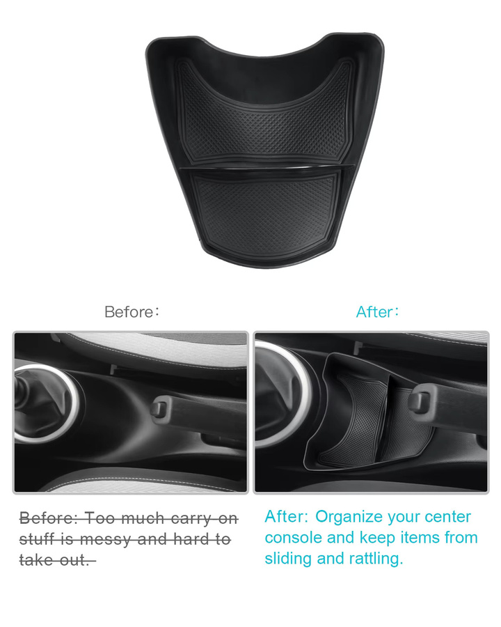 LFOTPP Auto-Zentralsteuerungs-Aufbewahrungsbox für Renault Twingo 3 (2014-2024), Farbe: Schwarz - Bild 3