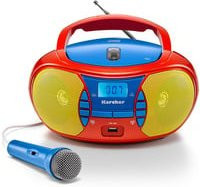 Kärcher RR 5026 Boombox mit CD/MP3-Player, USB, FM-Radio und 3,5 mm Klinkenanschluss in Rot/Multicolor - Bild 1
