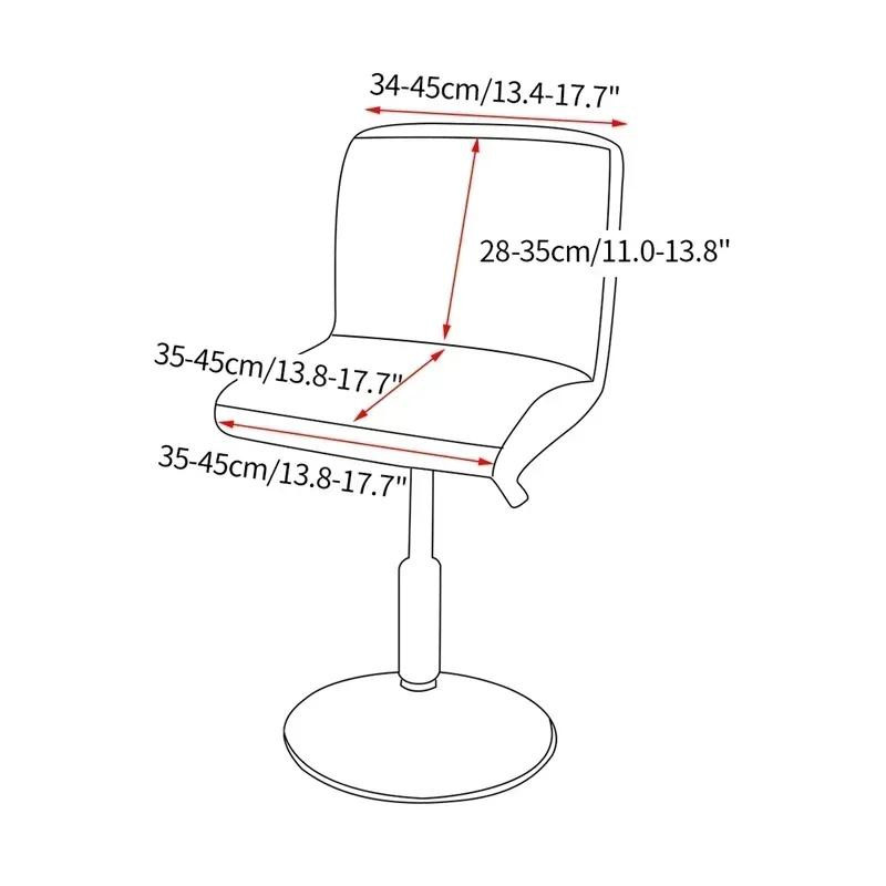 Elastischer Stuhlbezug für Barhocker aus weichem Plüsch in Schwarz von Household supplies MH - Bild 2
