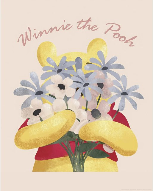 Komar Wandbild Disney Winnie the Pooh Into The Blooms, Gelb, B: 40 cm, H: 50 cm - Bild 1