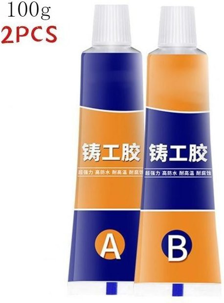 MENGN Top Metallreparaturkleber Epoxy für Eisen und Stahl, hitzebeständig bis 200 °C, blau, 100 g - Bild 1