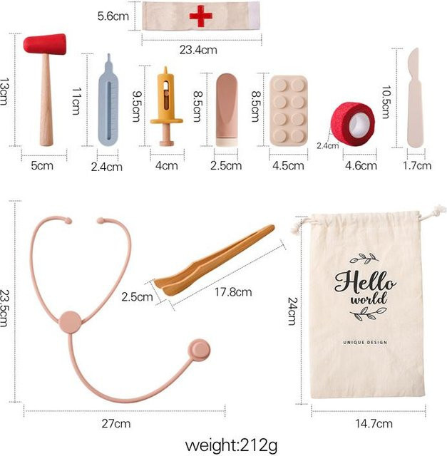 Binchi Baby Simulation Arzt Spielzeug Holz, ab 3 Jahre - Bild 1