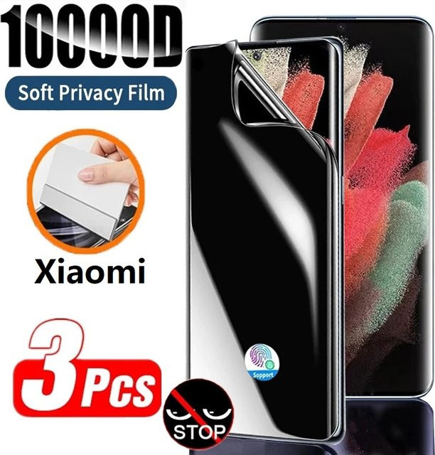 3er-Set Xiaomi Anti-Spy 3D Privatsphäre Hydrogel-Displayschutz für Mi 11 Ultra, Mi 12, Note 10 Pro Lite und Mi 12X, transparente Vollabdeckung - Bild 1