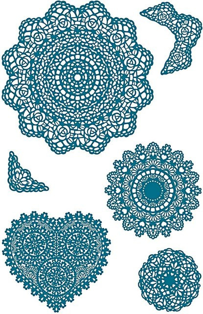 Rico Design Paper Poetry Silikonstempel Doilies mit 6 Motiven - Bild 1