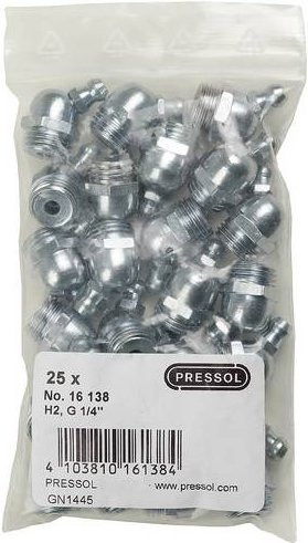 Pressol Kegelschmiernippel H2-45°, G 1/4'', Farbe: Silber, 25 Stück - Bild 1