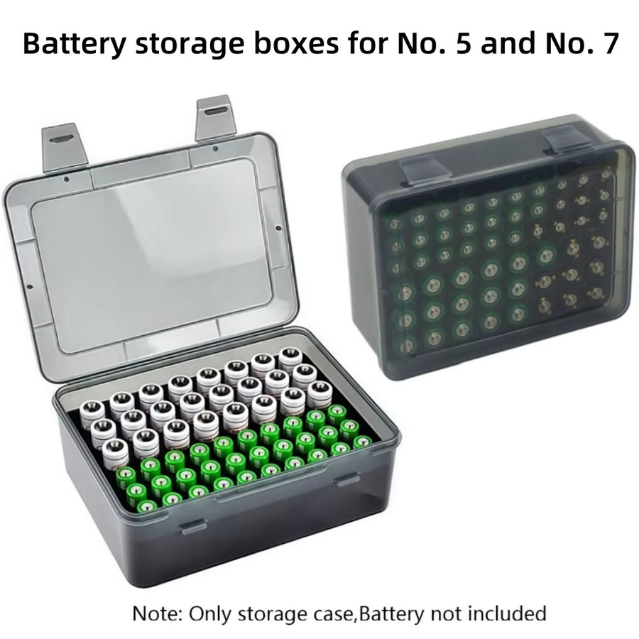 Batterie-Aufbewahrungsbox Organizer für 54 AA und AAA Batterien in Schwarz und Transparent - Bild 3