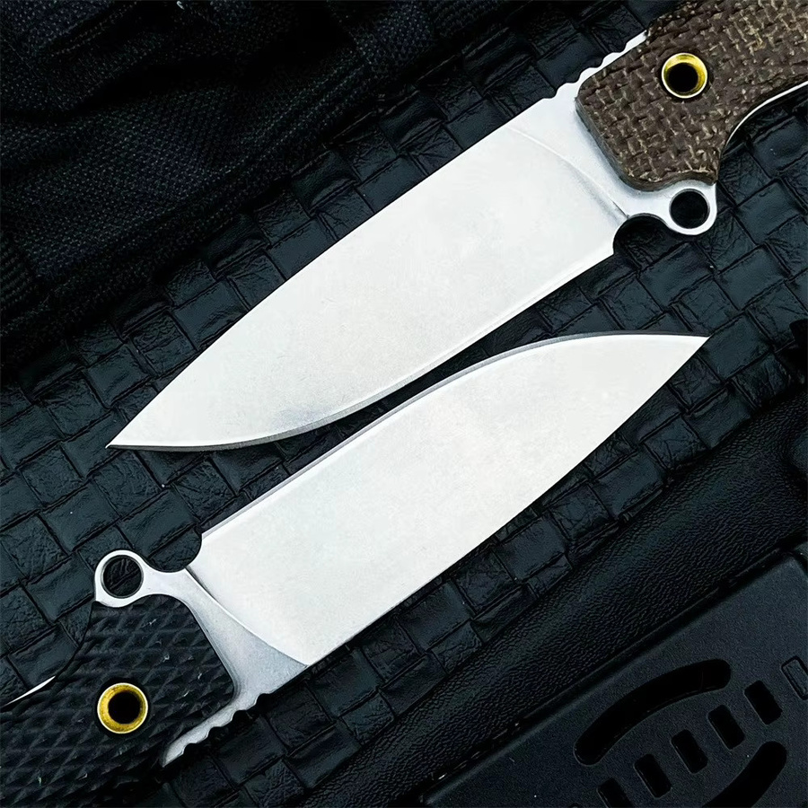 Feststehendes Campingmesser mit 8Cr13mov Stahlklinge und Micarta-Griff in Braun inklusive Scheide - Bild 3