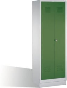 C+P Doppelspind Classic auf Sockel mit 2 Abteilen, Front Resedagrün und Korpus Lichtgrau, H x B x T: 180 x 61 x 50 cm - Bild 1