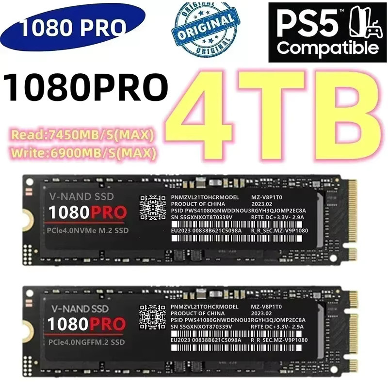 1080Pro M2 NVMe SSD PCIe 4.0 Interne Festplatte mit Kühlkörper Schwarz 1000 GB - Bild 3