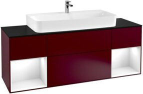 V&B Waschtischunterschrank Finion Wandbeleuchtung in Weiß lackiert B: 160 cm, T: 50,1 cm, H: 50,1 cm - Bild 1