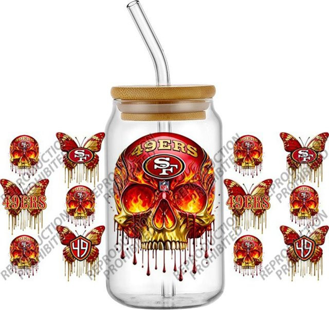 UV DTF 3D Transferaufkleber Totenkopf-Schmetterling Design für Glasbecher, Multicolor, für DIY und Bastelprojekte - Bild 1
