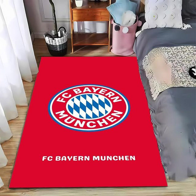 Nimbus Carpet Roter Teppich mit FC Bayern München Logo und blauem Rautenmuster Design, B/T: 40 x 60 cm - Bild 1