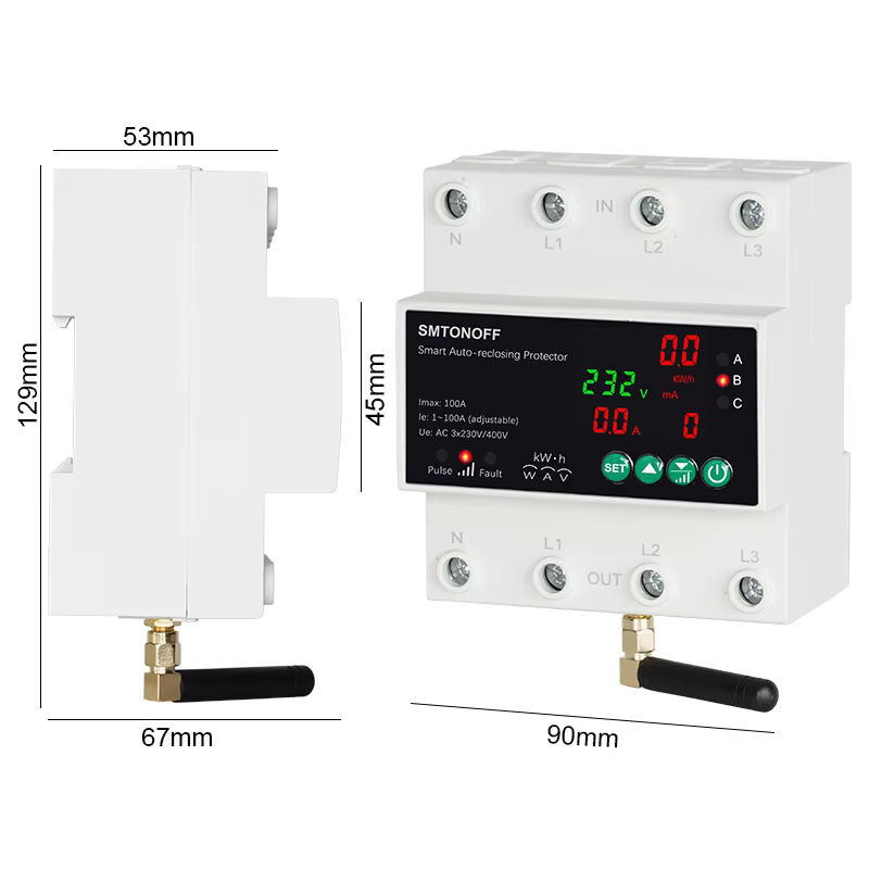 Tuya WiFi Drei-Phasen 4P 100A Smart Meter mit Unterspannungsschutz, Auto-Wiedereinschaltung und Timer in Weiß - Bild 5